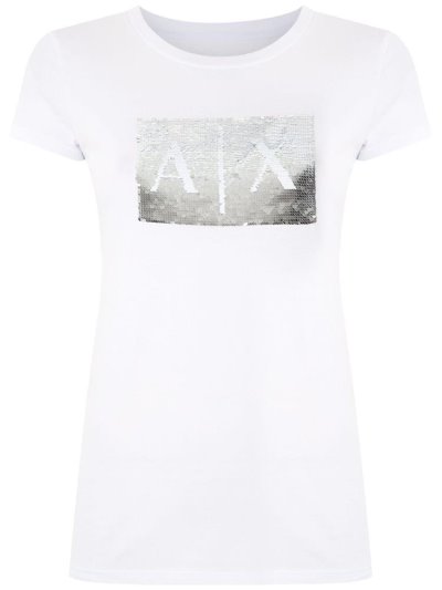 Armani Armani Exchange Logo Print Majice Ženske Bele | G06J1UC0