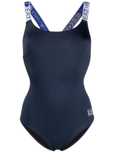 Armani Ea7 Emporio Armani Logo Strap One Piece Kopalke Ženske Črne | 2NWCI55I