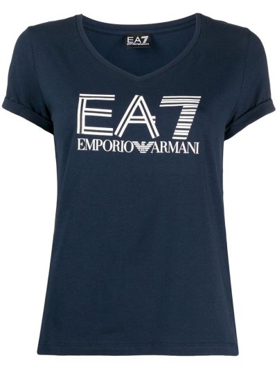 Armani Ea7 Emporio Armani Logo Majice Ženske Modre | H85CGNQV