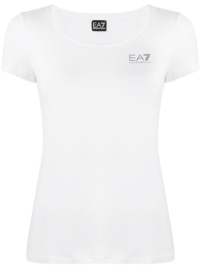 Armani Ea7 Emporio Armani Short Sleeve Logo Majice Ženske Bele | 6GS9E1DC
