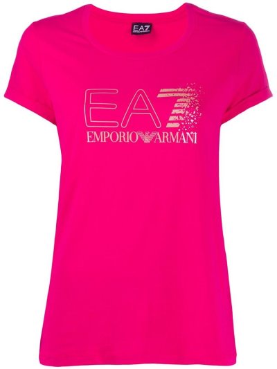 Armani Ea7 Emporio Armani Short Sleeve Logo Majice Ženske Roza | HY6BREOX