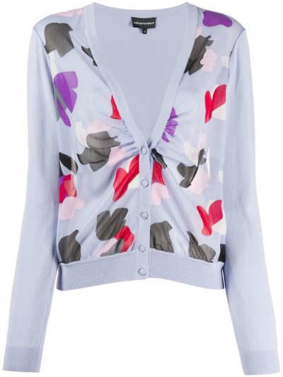 Armani Emporio Armani Abstract Print Kardigan Ženske Vijolične | B5HJA402
