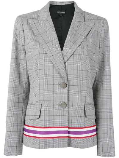 Armani Emporio Armani Checked Tailored Suknjič Ženske Sive | 6VREEA3H
