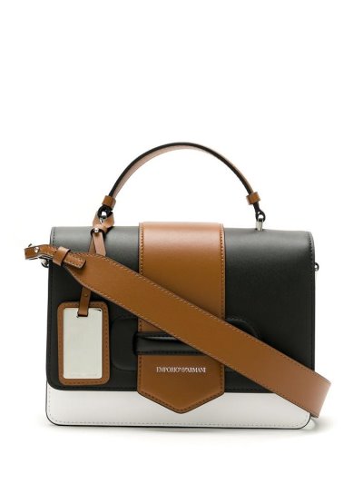 Armani Emporio Armani Colour Block Torba Tote Ženske Črne Rjave | UK7FTCK6