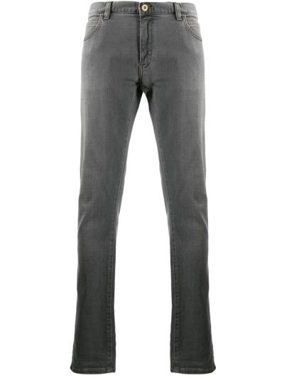 Armani Emporio Armani Contrast Stitching Kavbojke Moški Sive | CNBTGZ3G