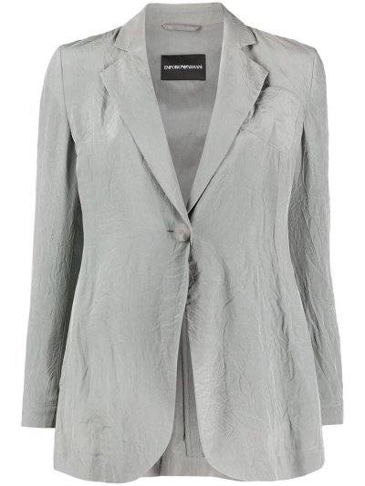 Armani Emporio Armani Creased Single Breasted Suknjič Ženske Sive | 7IDH21QJ