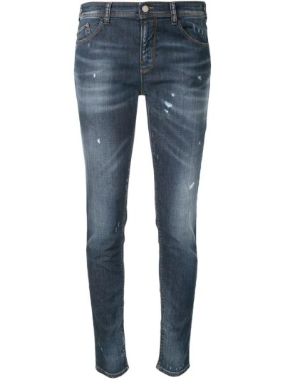 Armani Emporio Armani Distressed Effect Skinny Kavbojke Ženske Modre | 28AQE414