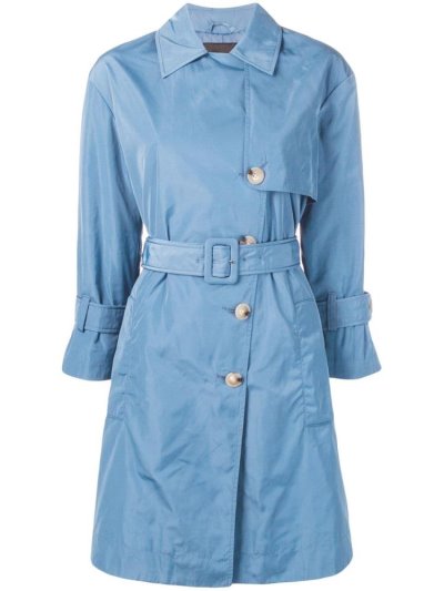 Armani Emporio Armani Double Breasted Trench Coat Plašči Ženske Modre | MTMW8TMX