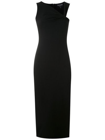 Armani Emporio Armani Draped Neck Obleke Ženske Črne | 1BMOZZN0