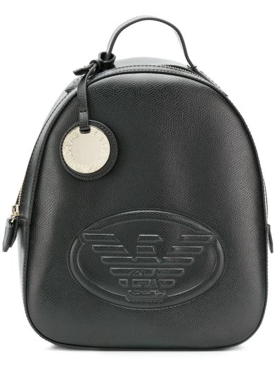 Armani Emporio Armani Embossed Logo Nahrbtniki Ženske Črne | IHU3B2KZ