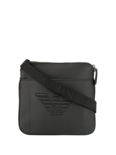 Armani Emporio Armani Engraved Logo Torba Crossbody Moški Črne | 9TM3JCZN