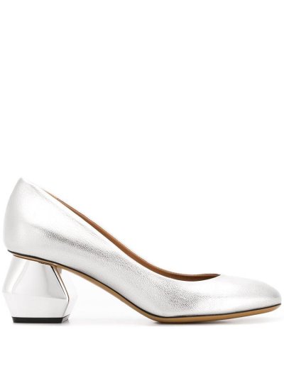 Armani Emporio Armani Geometric Heel Črpalke Ženske Srebrne | PH06T896