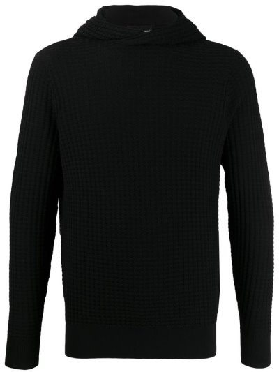 Armani Emporio Armani Hooded Knit Skakalci Moški Črne | 9V88DNZ8