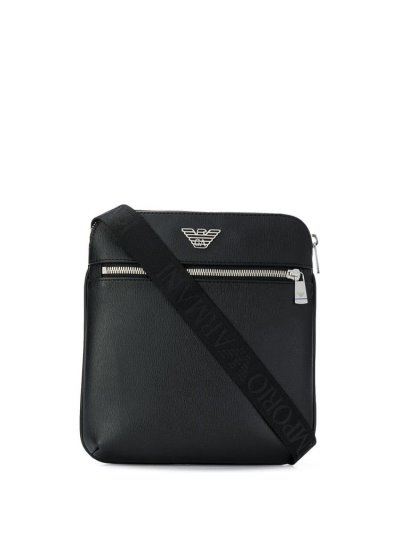 Armani Emporio Armani Logo Messenger Torbe Moški Črne | MOJ7NEMB
