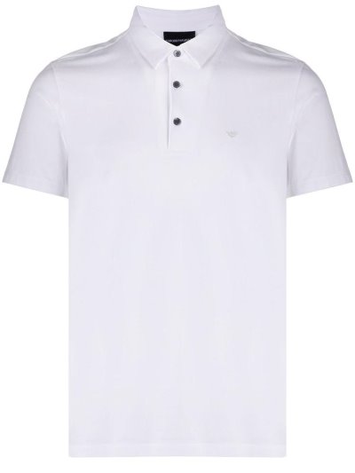 Armani Emporio Armani Logo Patch Polo Majice Moški Bele | 9E7FFA47