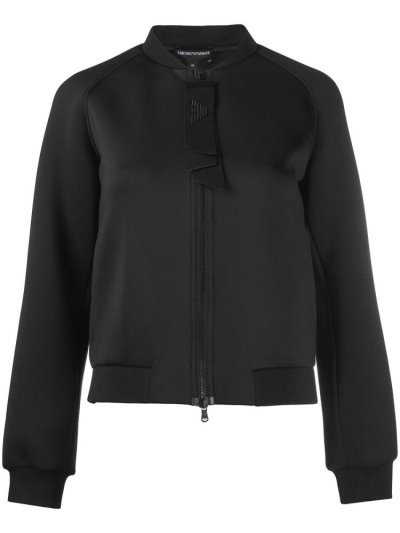 Armani Emporio Armani Logo Print Bomber Jakne Ženske Črne | S8PXQSYT