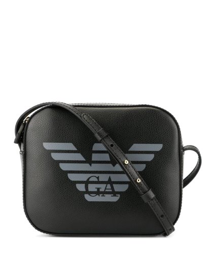 Armani Emporio Armani Logo Print Torba Crossbody Ženske Črne | BDZGIZ64