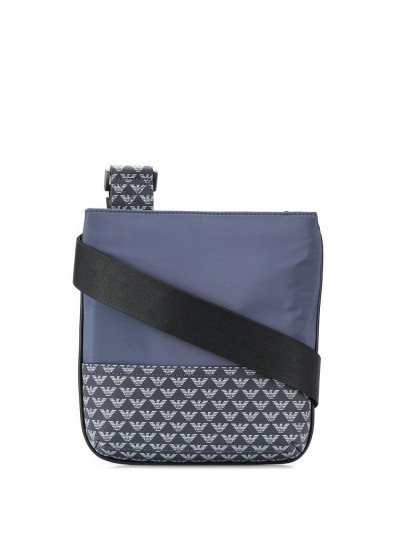 Armani Emporio Armani Monogram Print Messenger Torbe Moški Modre | 207Q1AKJ