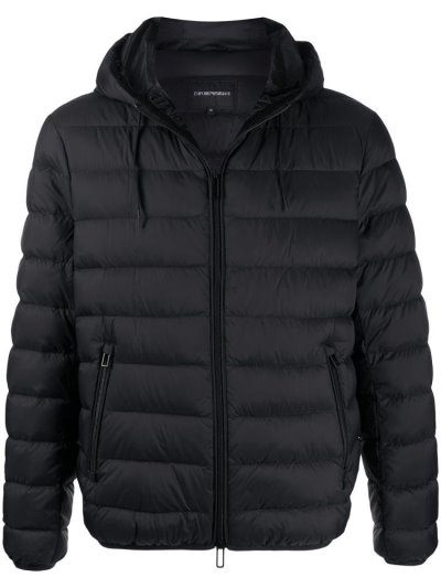 Armani Emporio Armani Padded Hooded Jakne Moški Črne | 69D0N7AJ