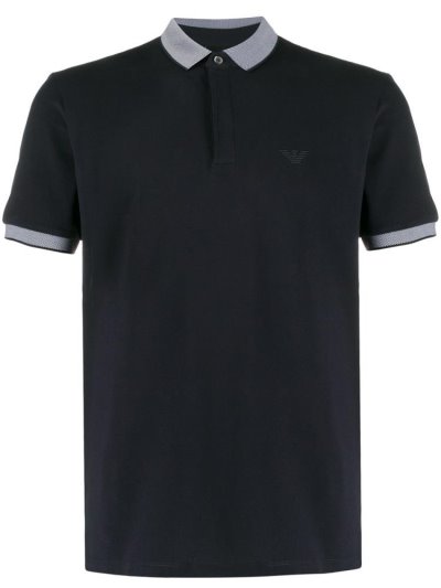 Armani Emporio Armani Printed Collar Polo Majice Moški Modre | UT99IQ3O