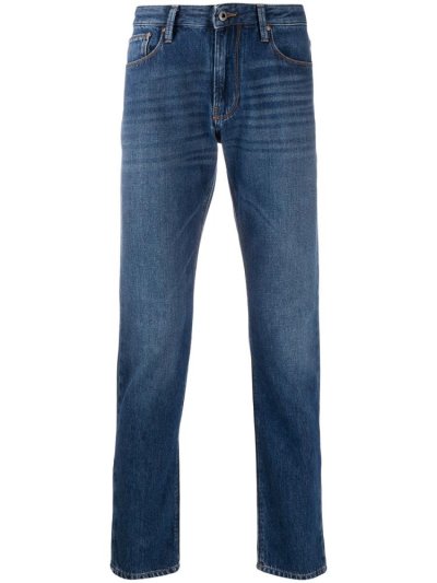 Armani Emporio Armani Straight Leg Kavbojke Moški Modre | N2KTQHGN