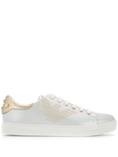 Armani Emporio Armani Studded Logo Superge Ženske Bele | WBRHZBT9