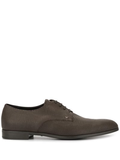 Armani Emporio Armani Usnje Derby Čevlji Moški Rjave | O0D8TK9W