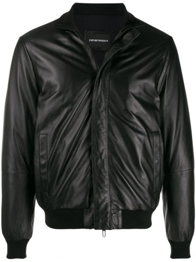 Armani Emporio Armani Usnje Jakne Moški Črne | B5SAMSEM