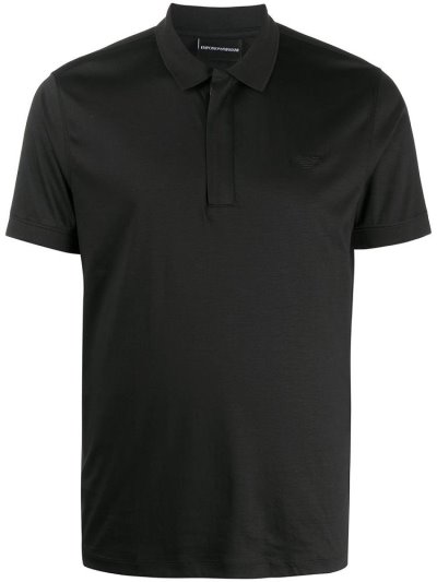 Armani Emporio Armani Zipped Polo Majice Moški Črne | ZOZ8ONTN