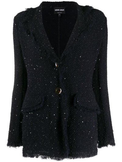 Armani Giorgio Armani Bouclé Jakne Ženske Modre | XSSOD94N
