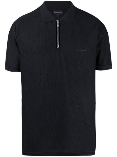 Armani Giorgio Armani Half Zip Mesh Polo Majice Moški Modre | TJ9T2J11