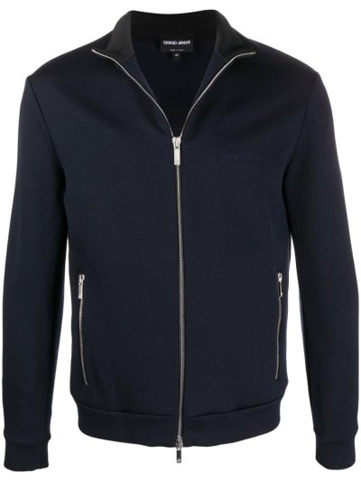 Armani Giorgio Armani High Neck Zip Through Jakne Moški Modre | AROUVCTC
