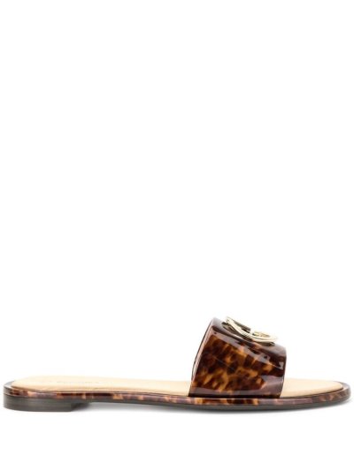 Armani Giorgio Armani Logo Plaque Flat Mules Čevlji Ženske Rjave | B807NXAW