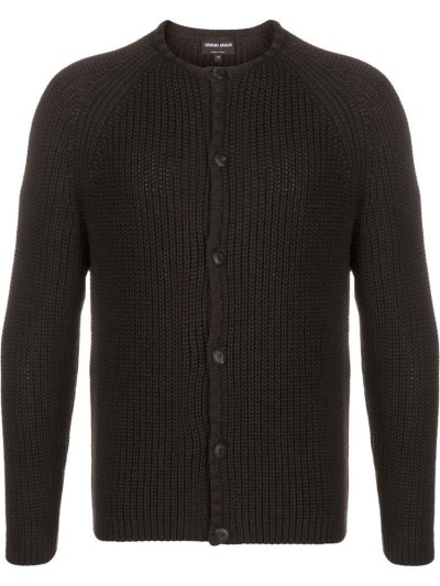 Armani Giorgio Armani Round Neck Kardigan Moški Rjave | QYMXUZAE