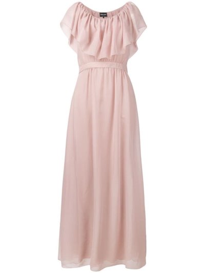 Armani Giorgio Armani Ruffle Maxi Obleke Ženske Roza | AUYF2XI8