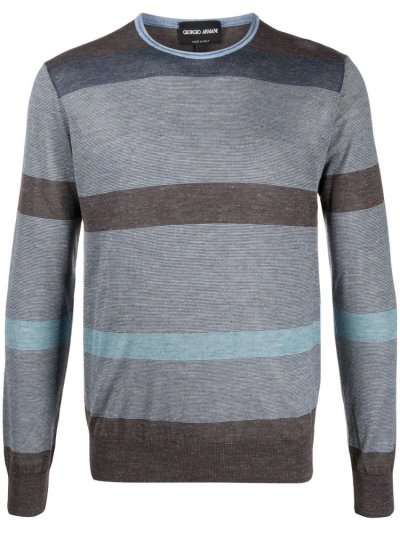 Armani Giorgio Armani Striped Skakalci Moški Modre | T7AFFPKX